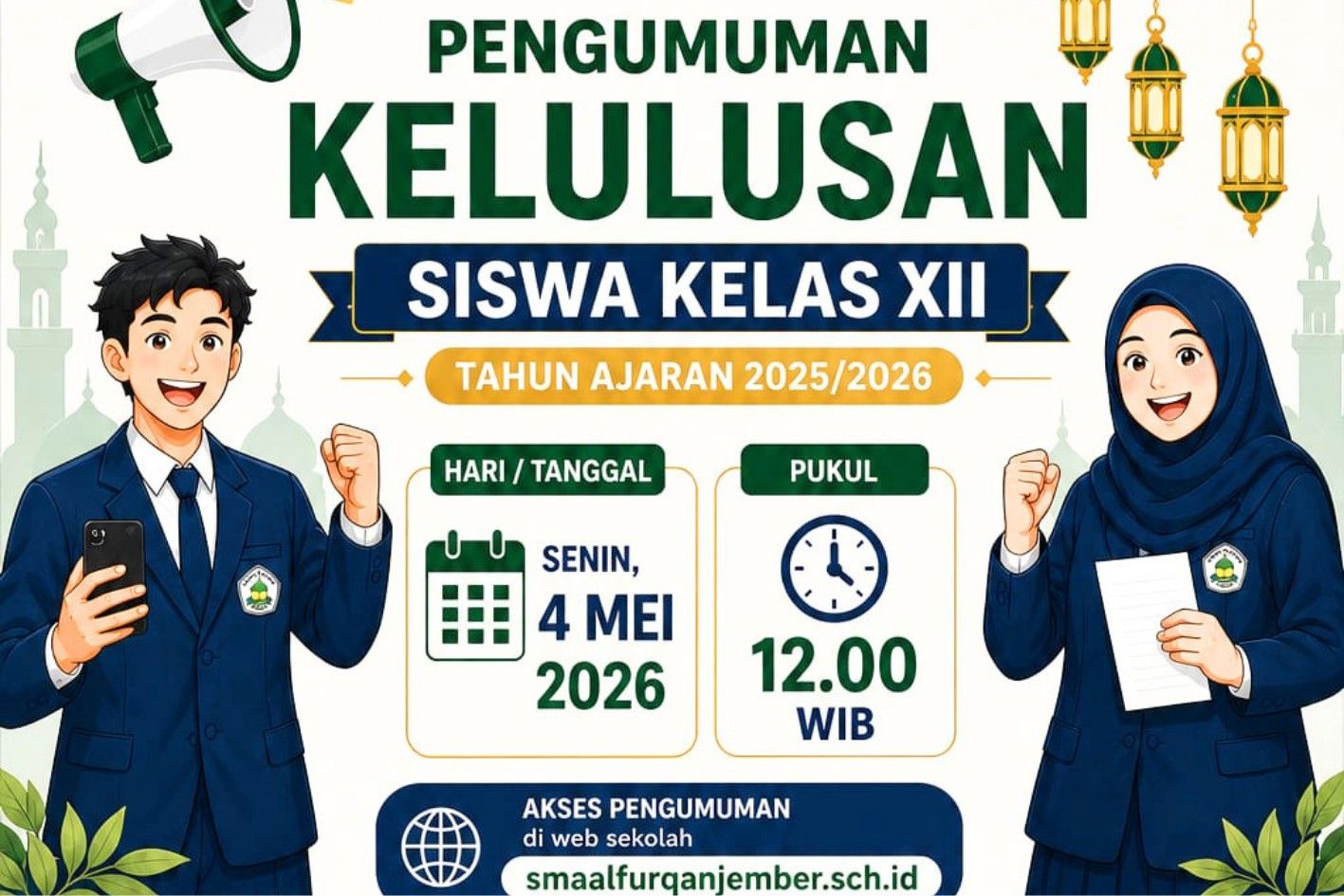 Pengumuman Kelulusan Peserta Didik SMA Al-Furqan Jember Tahun Pelajaran 2025/2026